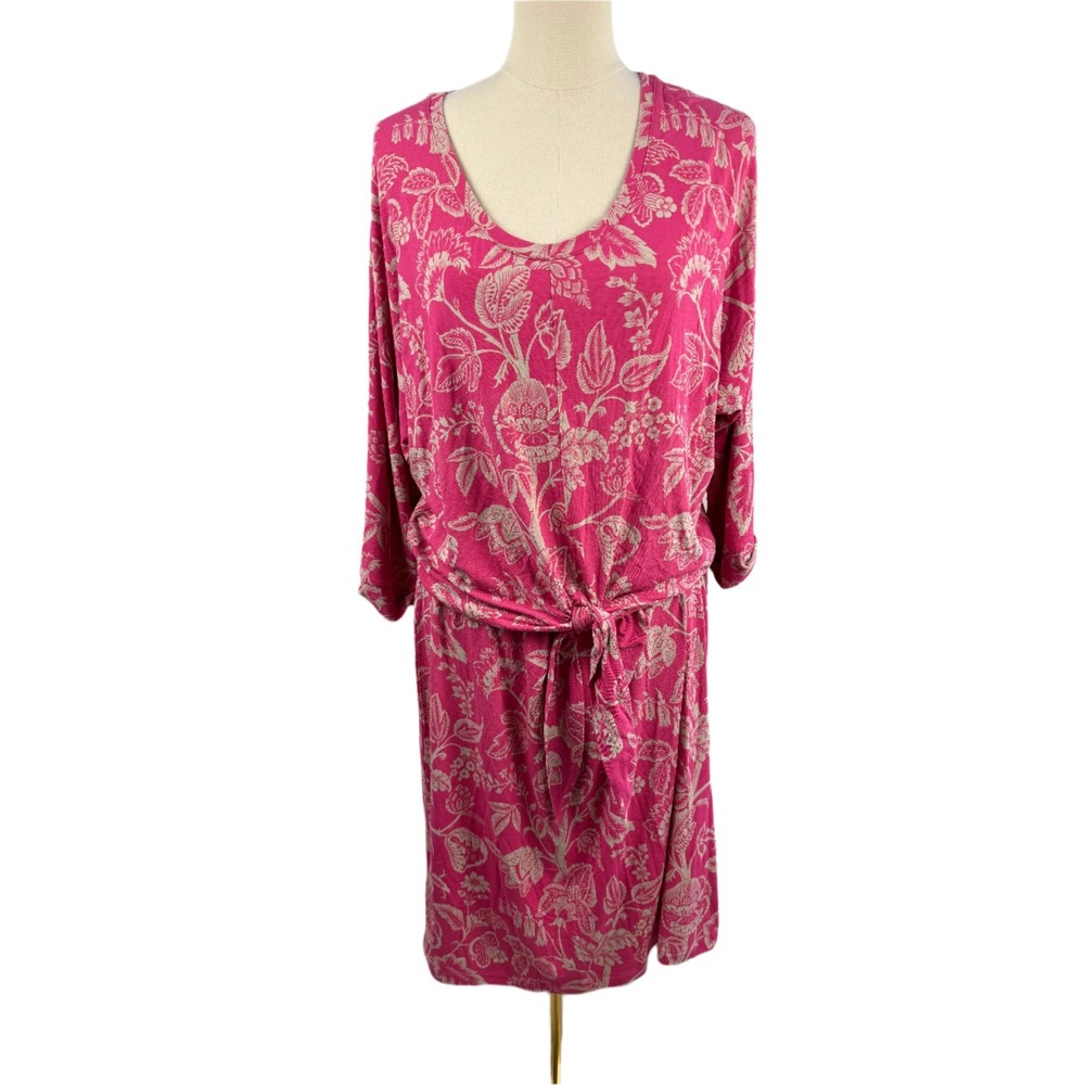 Tommy Bahama Pink Floral Rouched Waste Womens‎ Dress Large NEW